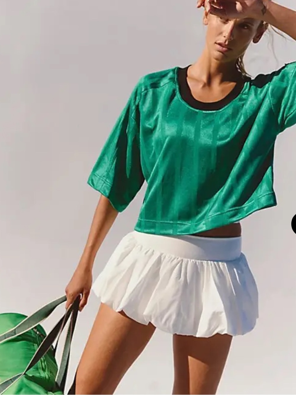 NEW Free People High Score Cropped Jersey Tee S and M - Picture 2 of 8